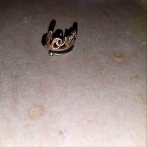 Gold Over Sterling Silver 'Love' Ring